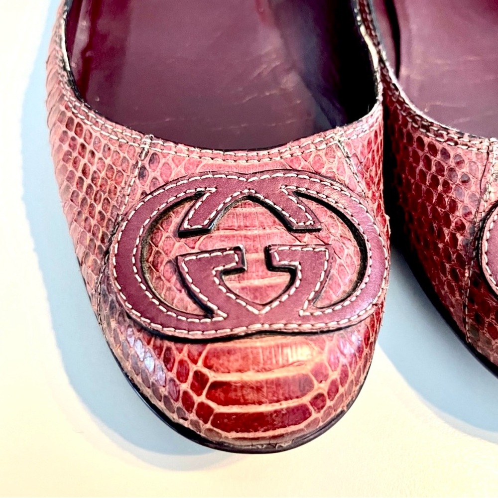 Authentic Gucci Python Ballet Logo Loafers - Picture 11 of 16